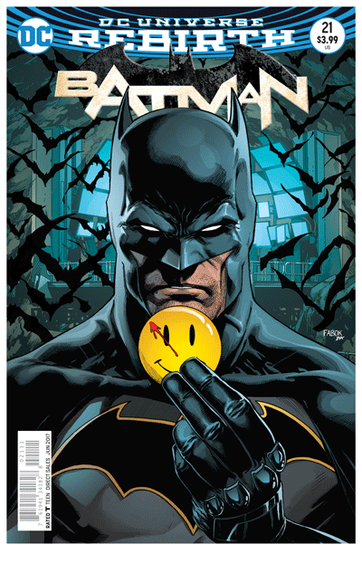 Animated gif of Jason Fabok's 'Batman' #21 cover