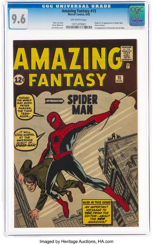 Amazing Fantasy #15 9.6 Grade Cover