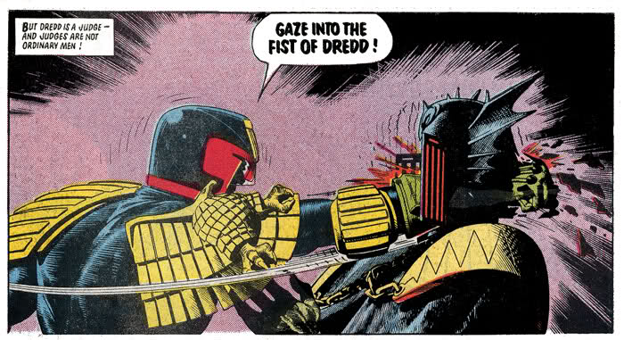 Gaze into the Fist of Dredd Comic Panel Art
